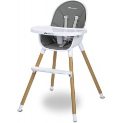 BEBE CONFORT Avista 2 w 1 Wysokie krzesełko dla dzieci od 6 miesięcy do 30 kg, Warm Grey