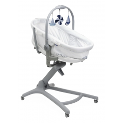 Chicco Baby Hug 5w1 Pro - łóżeczko, łóżeczko przenośne, leżaczek, krzesełko  White Cream