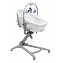 Chicco Baby Hug 5w1 Pro - łóżeczko, łóżeczko przenośne, leżaczek, krzesełko  White Cream